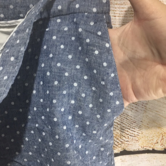 Adrienne Vittadini Blue & white polka dot short 10 - Picture 5 of 8